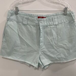 Dickies Women's Light Blue Cotton Shorts